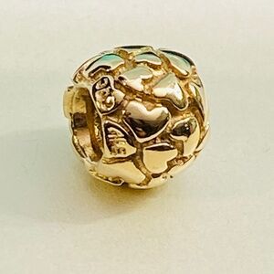 14k Pandora Lotsa Love Charm Spacer Bead Yellow Gold rare Retired 750236